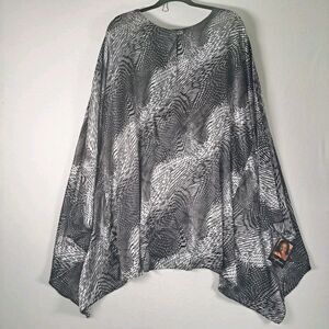 Ashley Stewart Sleepwear Kaftan Blouse Top Cover Up Black Size 4X Gladys NWT